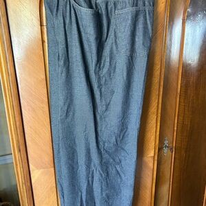 Eileen Fisher denim pant wide leg elastic waist sz M